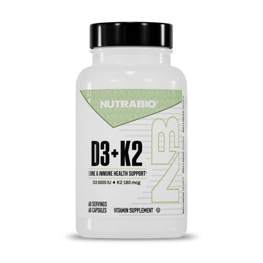NUTRABIO | Vitamin D3 K2 (5000 IU D3, 180 MCG K2)